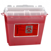 Medline Patient/Exam Sharps Container 5 qt., Translucent Red, Latex